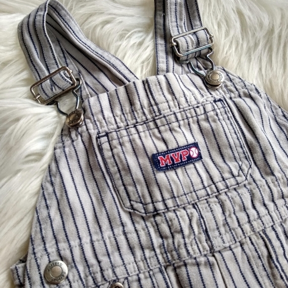 CARTERS MVP baseball striped bib overalls - Picture 3 of 6